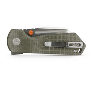 Vosteed Hedgehog S35VN Satin &amp; Brushed,Olive Green Micarta - KNIFESTOCK