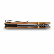 Vosteed Marten 154CM Black Stonewash Amber PEI A1607 - KNIFESTOCK