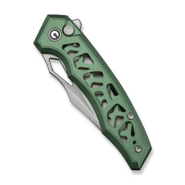 Civivi Anaaki Skeletonized Green Aluminum HandleSatin Finished Nitro-V BladeButton Lock - KNIFESTOCK