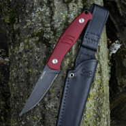 Giant Mouse GMF2-P-R Red G10 / PVD Finish / Black Leather Sheath - KNIFESTOCK