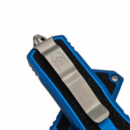 Microtech SCARAB II GEN III D/E STONEWASH PART SERRATE BLUE 1280-11BL - KNIFESTOCK