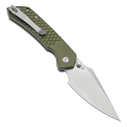 Tenable Knives Fenrir Stonewashed Nitro V,Green Anodized Aluminum+  Fishscale B1034H7 - KNIFESTOCK