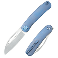 KUBEY Decimal Belt Satin M390 Čepel Modrý Titan Linerlock KB354C - KNIFESTOCK