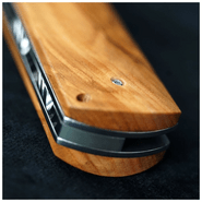Dellinger Folding Santoku Knife 140 mm Dellinger Olive Guillotine AUS-10 Sanmai - KNIFESTOCK