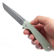 KANSEPT Qilin Flipper Jade G10, Stonewashed 154CM T1047T5 - KNIFESTOCK