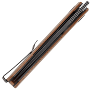 Petrified Fish PFP01T Beluga Black Stonewash K110 Brown Micarta PFP01TKMDW - KNIFESTOCK
