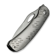 WE Knife Inmate Gray Titanium Handle &amp; RaindropsStonewashed CPM 20CV BladeFrame Lock - KNIFESTOCK