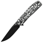TENABLE KNIVES Einar Blackwash Nitro-V 0.137&#039;&#039;/3.5mm Blue &amp; White Carbon Fiber T2072A4 - KNIFESTOCK