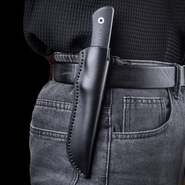 Real Steel Bushcraft Plus II, Black G10,Full Flat Grind Satin 14C28N RE-3721F - KNIFESTOCK