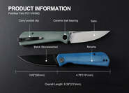 Petrified Fish PFP07 Viking Black Stonewash K110 Blue Micarta PFP07BMDW - KNIFESTOCK