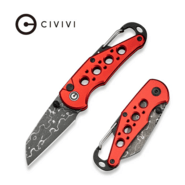 CIVIVI Red Aluminum HandleWith S/S Carabiner And Bottle OpenerDamascus BladeB - KNIFESTOCK