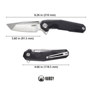 KUBEY Carve Nest Liner Lock Tactical Folding Knife Black G10 Handle KB237A - KNIFESTOCK