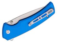 Sencut Serene Bright Blue Aluminum HandleSatin Finished D2 BladeButton Lock S21022B-4 - KNIFESTOCK