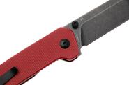 QPS Penguin V2 D2, Black Stonewash, Griff: Rotes Micarta QS130V2-D2 - KNIFESTOCK