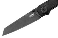 MKM MIURA – CPM Magnacut DSW bld - SOLID Black Alu hdl, BUTTON LOCK - REV. S/S CLIP MK MI-ABKB - KNIFESTOCK