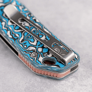 Vosteed Marten 154CM Satin,Blue Carbon Fiber - KNIFESTOCK