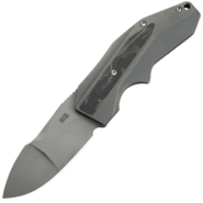 WE Knife Coral Gray Titanium Handle With Marble Carbon Fiber InlayGray Stonewashed CPM 20CV Blade - KNIFESTOCK