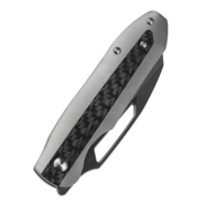 Kansept Thunderhead Satin CPM S35VN Beadblasted Titanium with Twill Carbon FIber Inlay - KNIFESTOCK