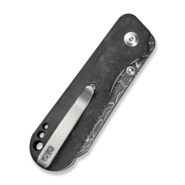 Civivi Crabby Shredded Carbon Fiber HandleDamascus BladeLiner Lock - KNIFESTOCK