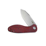 KUBEY Master Chief Folding Knife, AUS-10 Blade, Red/Black Damascus G10 Handle KU358J - KNIFESTOCK