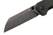 QPS Penguin V2 D2, black stonewash, Manico: Micarta marrone scuro QS130V2-A2 - KNIFESTOCK
