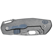 Viper ODINO DAMASCUS COLLECTION Blue Stonewashed Finish Titanium w Cicrle Pattern VA5918BSW - KNIFESTOCK
