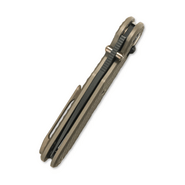 GEO Knife Ethereal Cutter Blackwash M390 Blade SW Bronze Ti - KNIFESTOCK