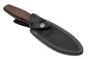 Lion Steel Feststehendes Messer M390 SCHWARZE Klinge, NATÜRLICHES Burlap, Ti-Parierstange, Ledersche - KNIFESTOCK