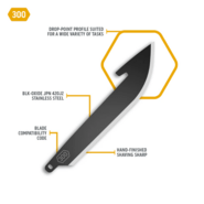 Outdoor Edge 3.0&quot; Drop Point Replacement Blades 6-Pack Black Oxide 09OE083 - KNIFESTOCK