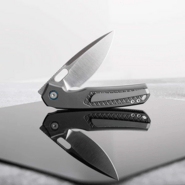 Vosteed Psyop Elmax Satin Gray Titanium A2202 - KNIFESTOCK