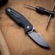 Giant Mouse ACE Nimbus V3 Double Black Canvas Micarta / Stonewash Magnacut NIMBUS-V3-DB - KNIFESTOCK