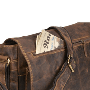 GreenBurry Vintage Leather Shoulder Bag with Laptot compartment Antique brown 35x32cm - KNIFESTOCK