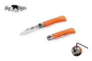 OLD BEAR® S - SATIN STAINLESS STEEL, ORANGE LAMINATED HANDLE, ROUNDED TIP 9357/17_MOK - KNIFESTOCK