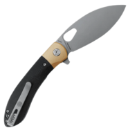 Vosteed Nightshade Elmax Stonewash Black Micarta &amp; Brass Bolster NSK002 - KNIFESTOCK