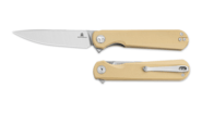 Bestechman FLICK-Satin+ Stonewash-D2-G10-Khaki BMK13C - KNIFESTOCK