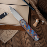 Vosteed Corgi 14C28N Satin,Copper Raindrop Micarta - KNIFESTOCK