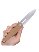 ANV Knives Z400 - Sleipner, Stonewash / Plain edge, G10 Coyote / Liner Lock ANVZ400-005 - KNIFESTOCK