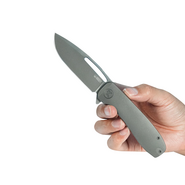 KUBEY Supercell Darkwashed 14C28N Blade Darkblast Titanium Linerlock KU353C - KNIFESTOCK