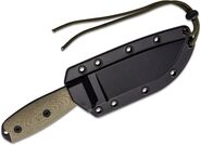 ESEE Model 4 Black Blade, 3D Green Canvas Micarta 4PB-017 - KNIFESTOCK