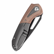 KANSEPT Thoth Blackwash CPM 20CV 0.137''/3.5mm Gray Anodized Titanium +Brown Micarta K1075T2 - KNIFESTOCK