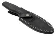 Lion Steel Feststehendes Messer M390 SCHWARZE Klinge, SCHWARZES Burlap, Ti-Parierstange, Lederscheid - KNIFESTOCK