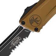 Microtech COMBAT TROODON GEN III T/E BLACK PART SERRATE TAN 1144-2TA - KNIFESTOCK
