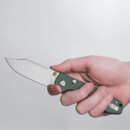 Vosteed Raccoon(TLL&amp;Bowie Blade) 14C28N Stonewash Green Micarta A2911 - KNIFESTOCK