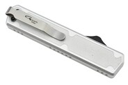 Golgoth G11B6 Silver. Couteau automatique OTF lame double tranchant acier D2 manche aluminium silver - KNIFESTOCK