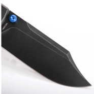 Vosteed Raccoon(TLL&amp;Bowie Blade) 14C28N Black Stonewash Black Micarta A2910 - KNIFESTOCK
