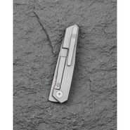 Bestech Knives VK-KUZE Dark Bead Blast Drop Point Blade, Stonewashed Titanium Handles - BT2504B - KNIFESTOCK
