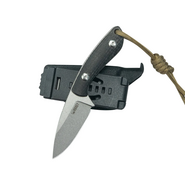 Kubey Bloom Fixed Blade Knife Black Coarse Micarta Handle 2.60&quot; Beadblast 14C28N Blade KU411A - KNIFESTOCK