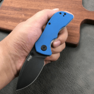 GEO D2 Black Stonewashed, G10 Blue, Liner lock GEO2102A - KNIFESTOCK