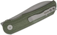Petrified Fish PFE16 El Camino Gray Stonewashed N690 Green Micarta PFE16GRMGAW - KNIFESTOCK