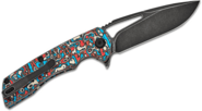 Kansept Kryo Black Stonewashed CPM S35VN Red Blue White Nebula Carbon Fiber K1001M3 - KNIFESTOCK